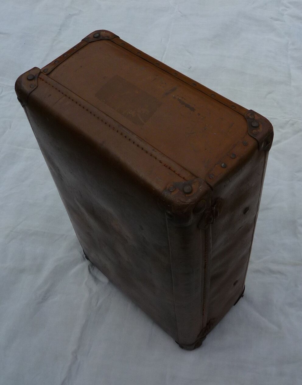Suitcase old vintage leather