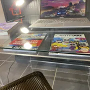Plexiglass desk Altuglas plexi glass table David Lange vintage 70s