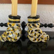 Vintage Handmade Candlestick Duo
