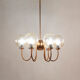 Chandelier in patinated copper and bubble glass produced by elmed, poland, 1970s