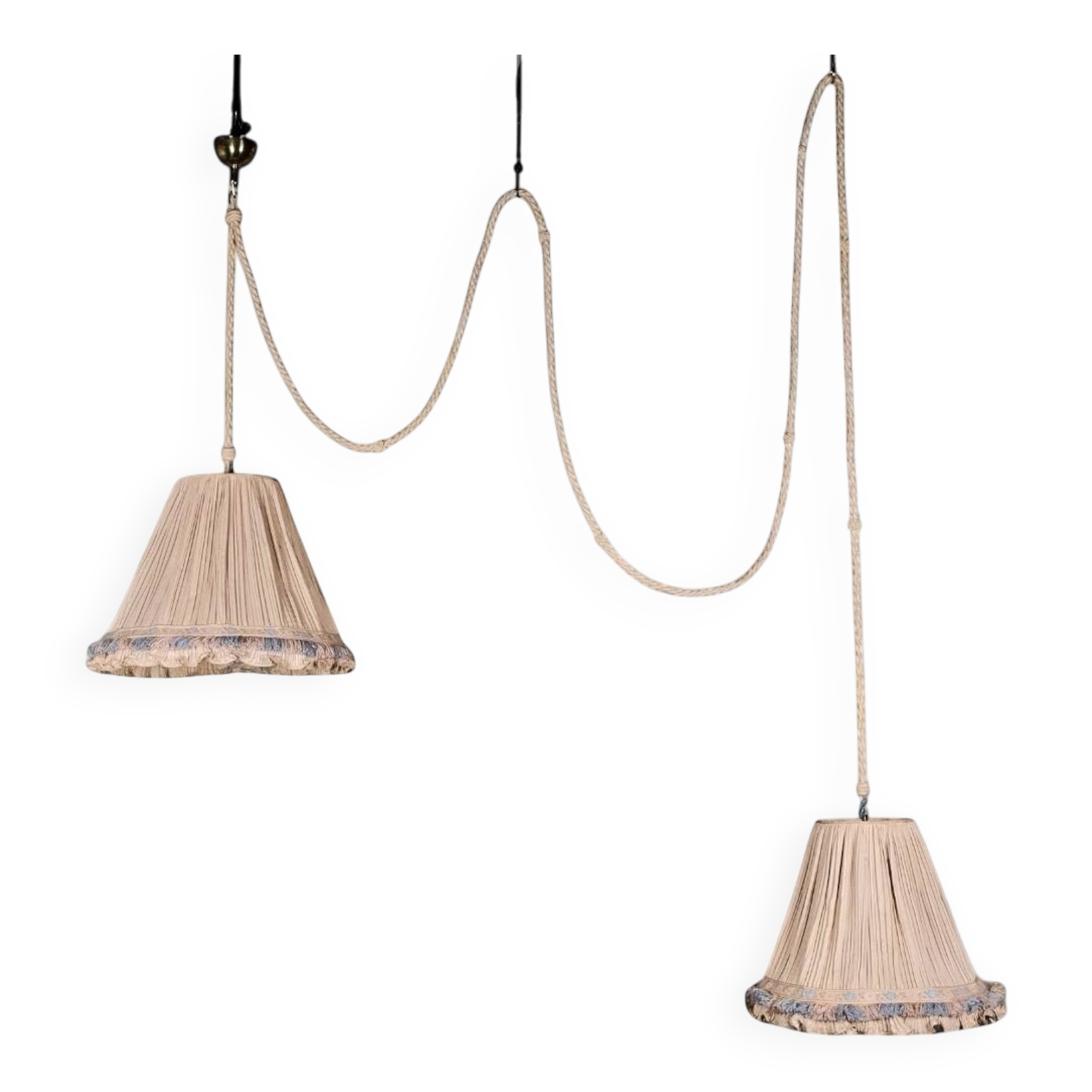 Double Italian draped pendant light, 1960s