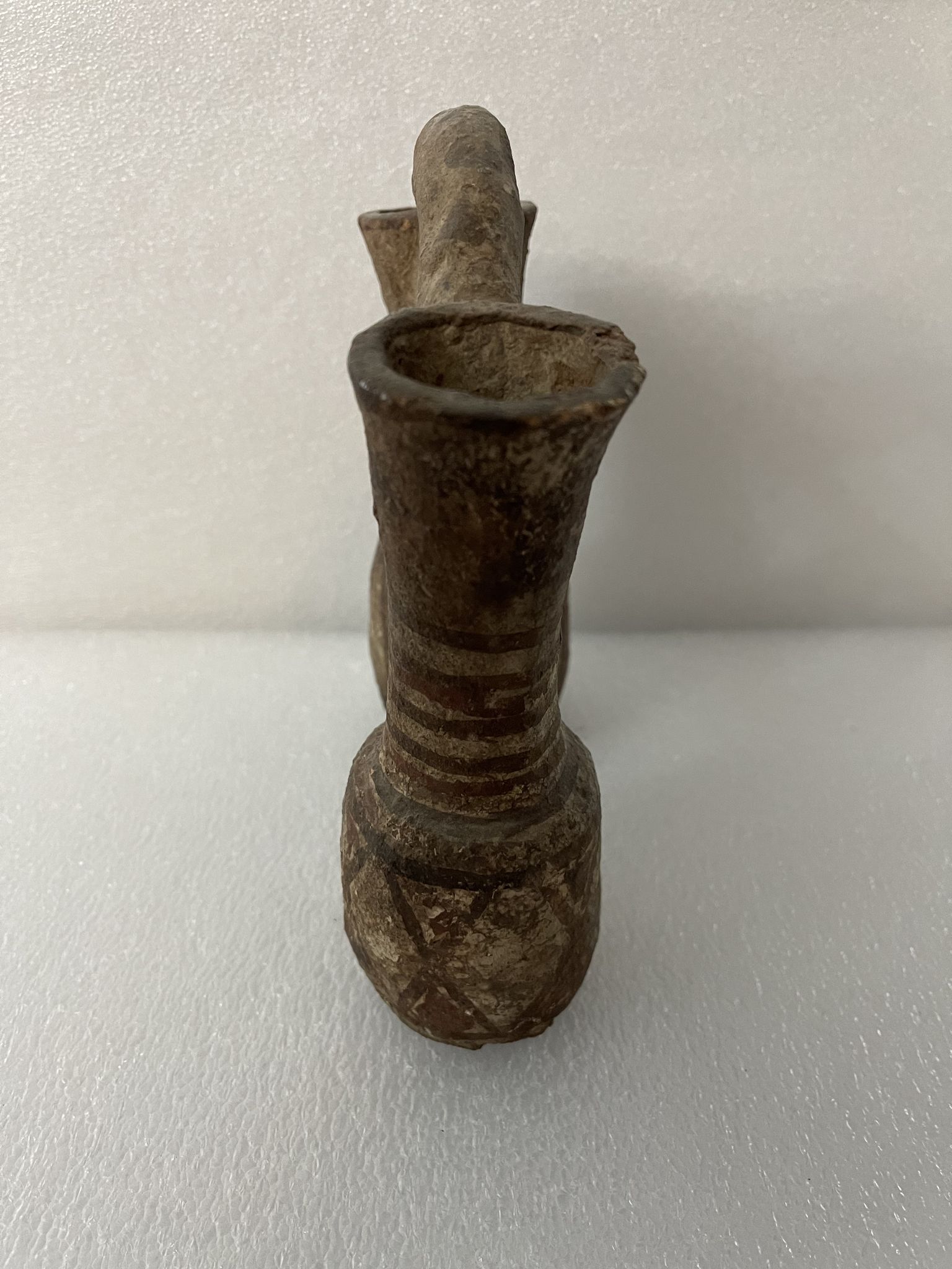 Pichet double terre cuite XVII e siècle ou avant,  Maroc