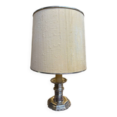 Lampe pied en métal argenté