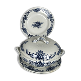 Lunéville Keller & Guérin soupière et dix assiettes Maintenon
