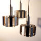 Lampe cascade vintage avec de lourds abat-jour en verre