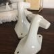 Set of 3 porcelain hooks, bathroom, art deco