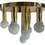Art Deco-mid-century ceiling light in brass – 10 lights