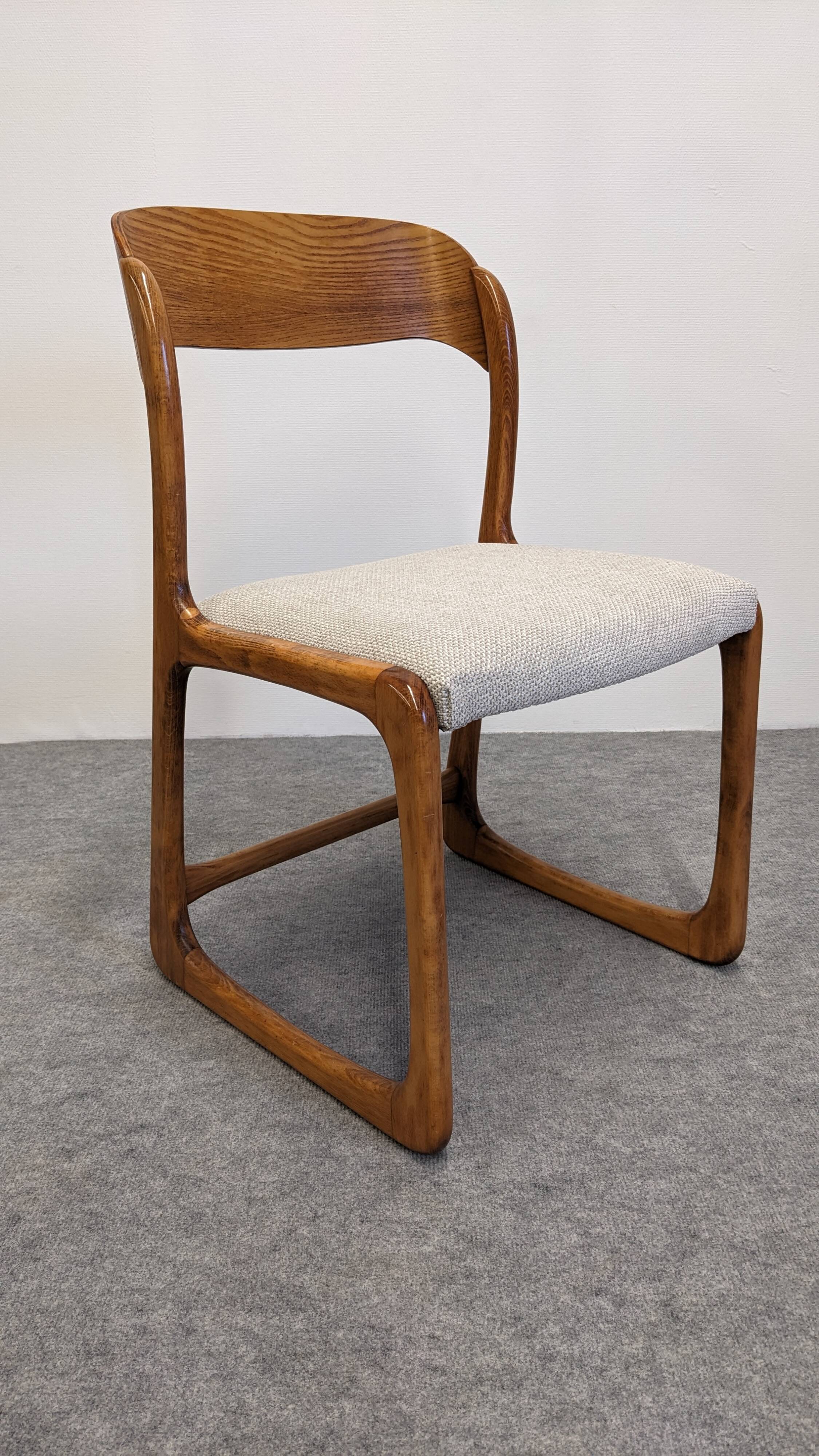 Set of 4 Baumann sled chairs, France circa 1970.