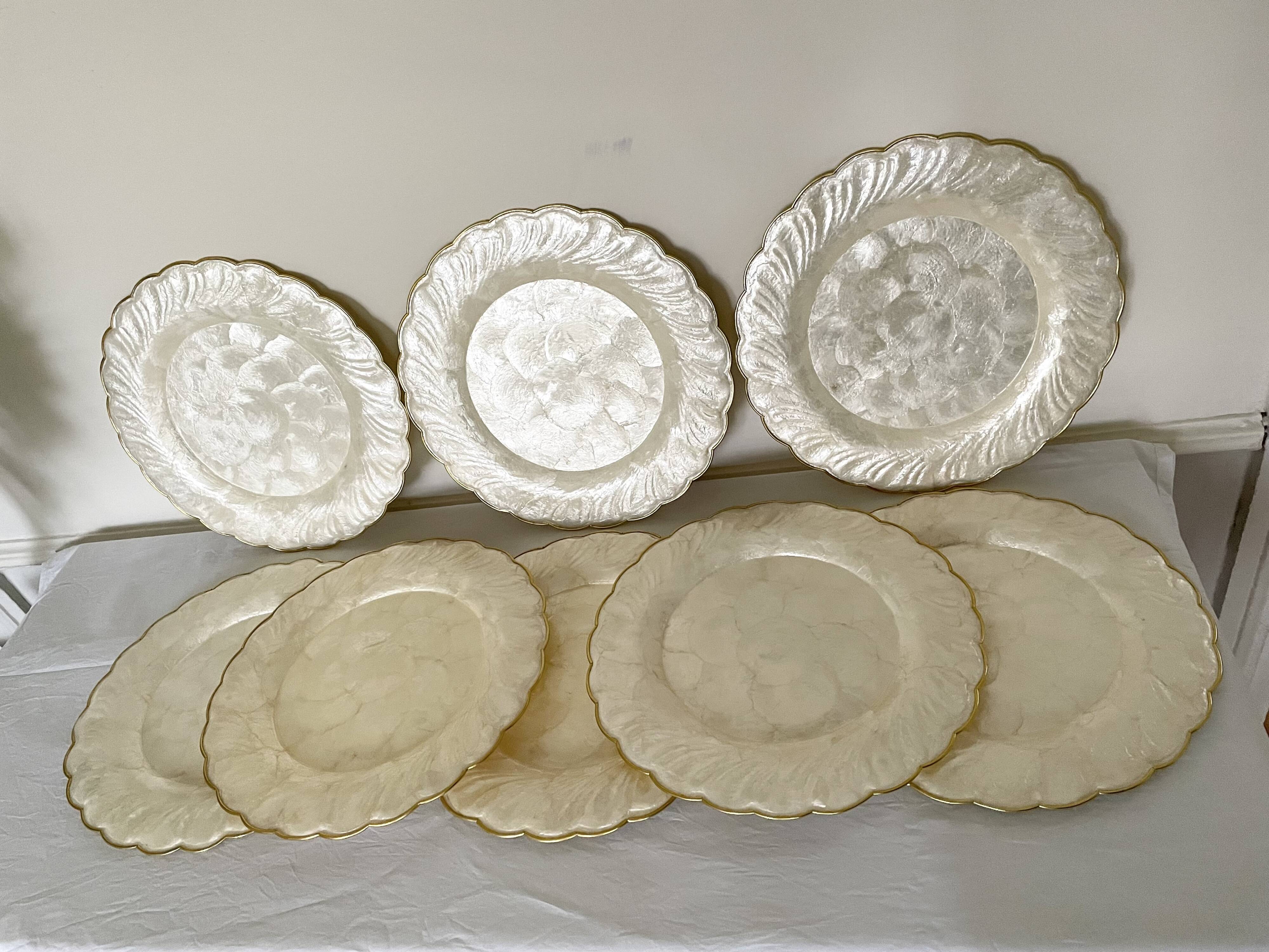 Mother-of-pearl and brass plates