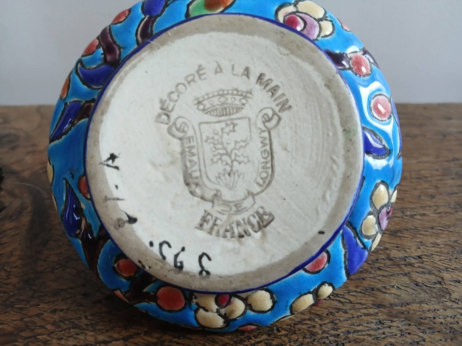 Small Longwy enamel vase