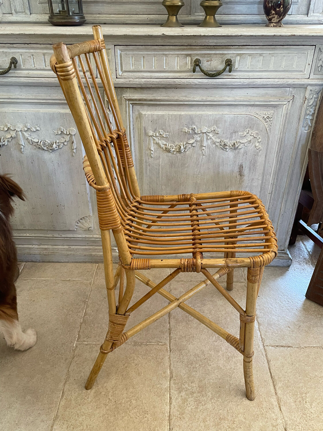Set of four rattan chairs