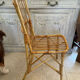Lot de quatre chaises en rotin