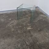 Vintage glass and metal side table