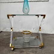 Desserte ou chariot de service en altuglass et laiton