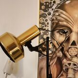 Black floor lamp is gold vintage 1980