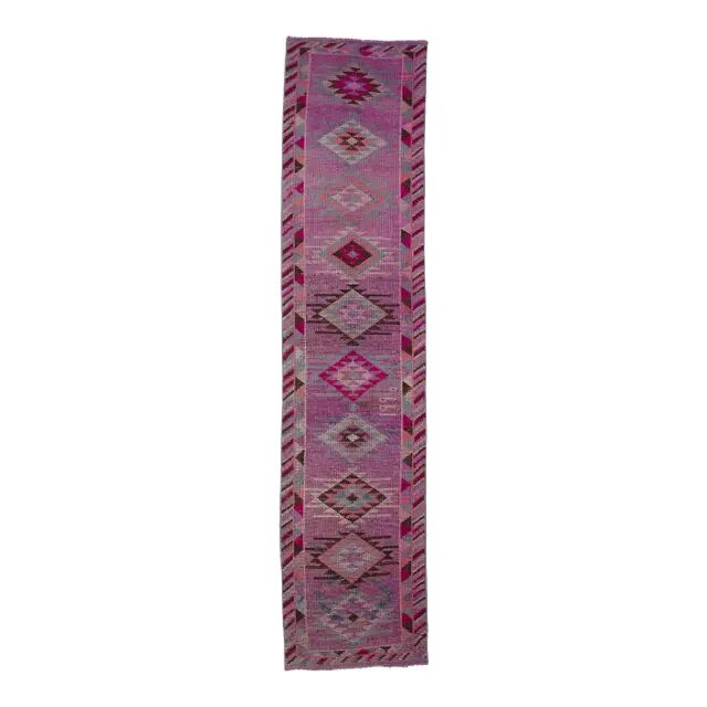 1970s Turkish Handmade Wool Runner Rug 80x321