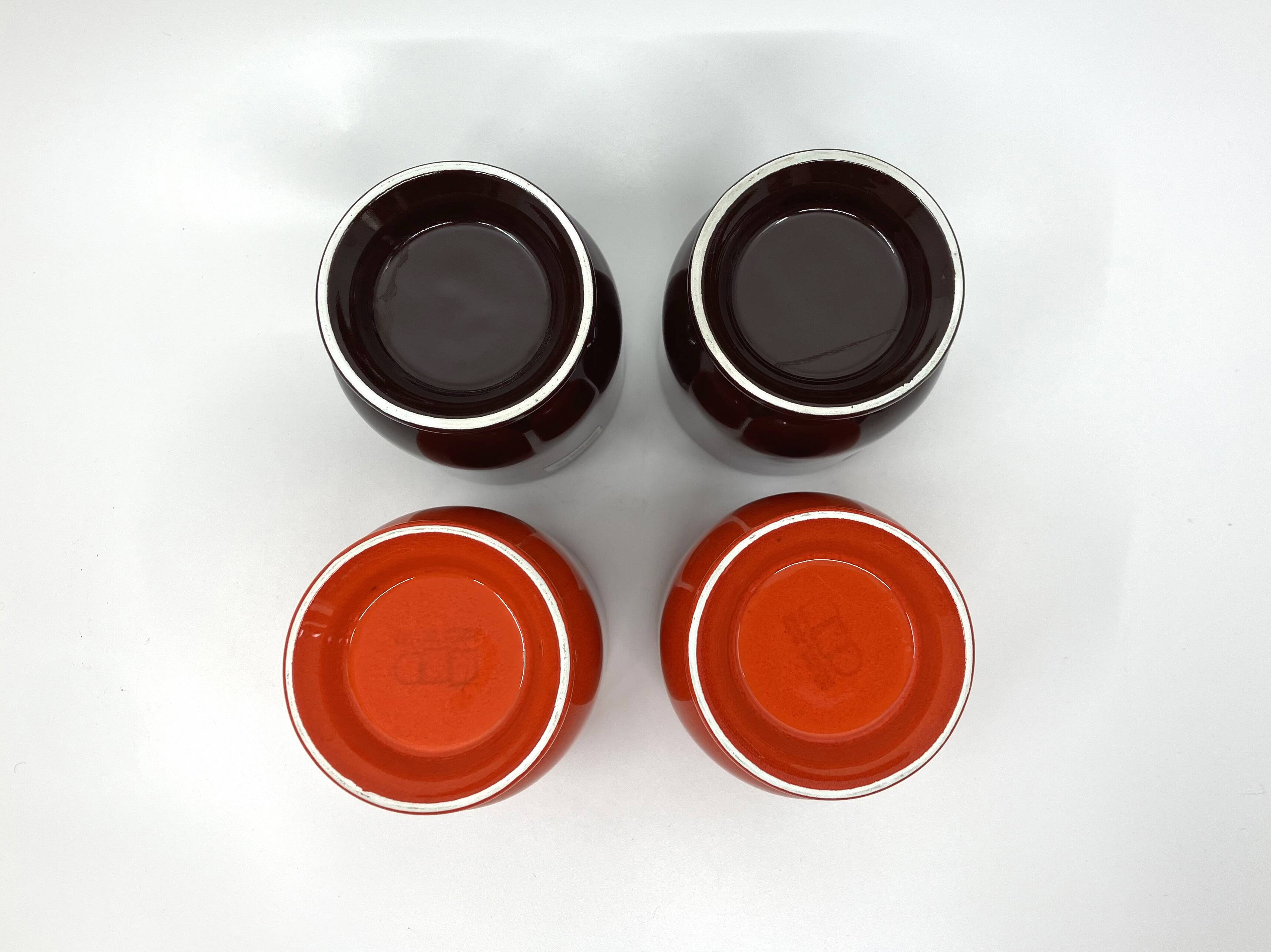 4 Franco Pozzi glasses/mazagrans • Bistrot series by Ambroglio Pozzi • 1970