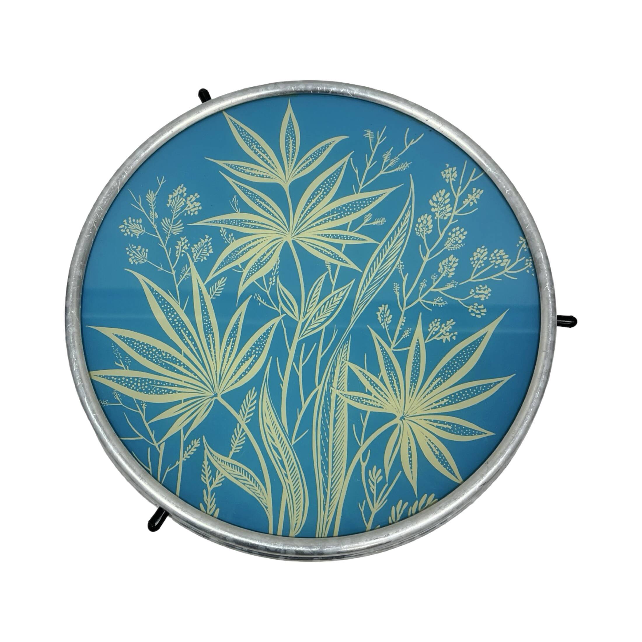 GOSMET Bydgoszcz Rotating Serving Platter – 1970s PRL Era – Vintage Turquoi