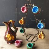 Vintage Vallauris ceramic liquor service