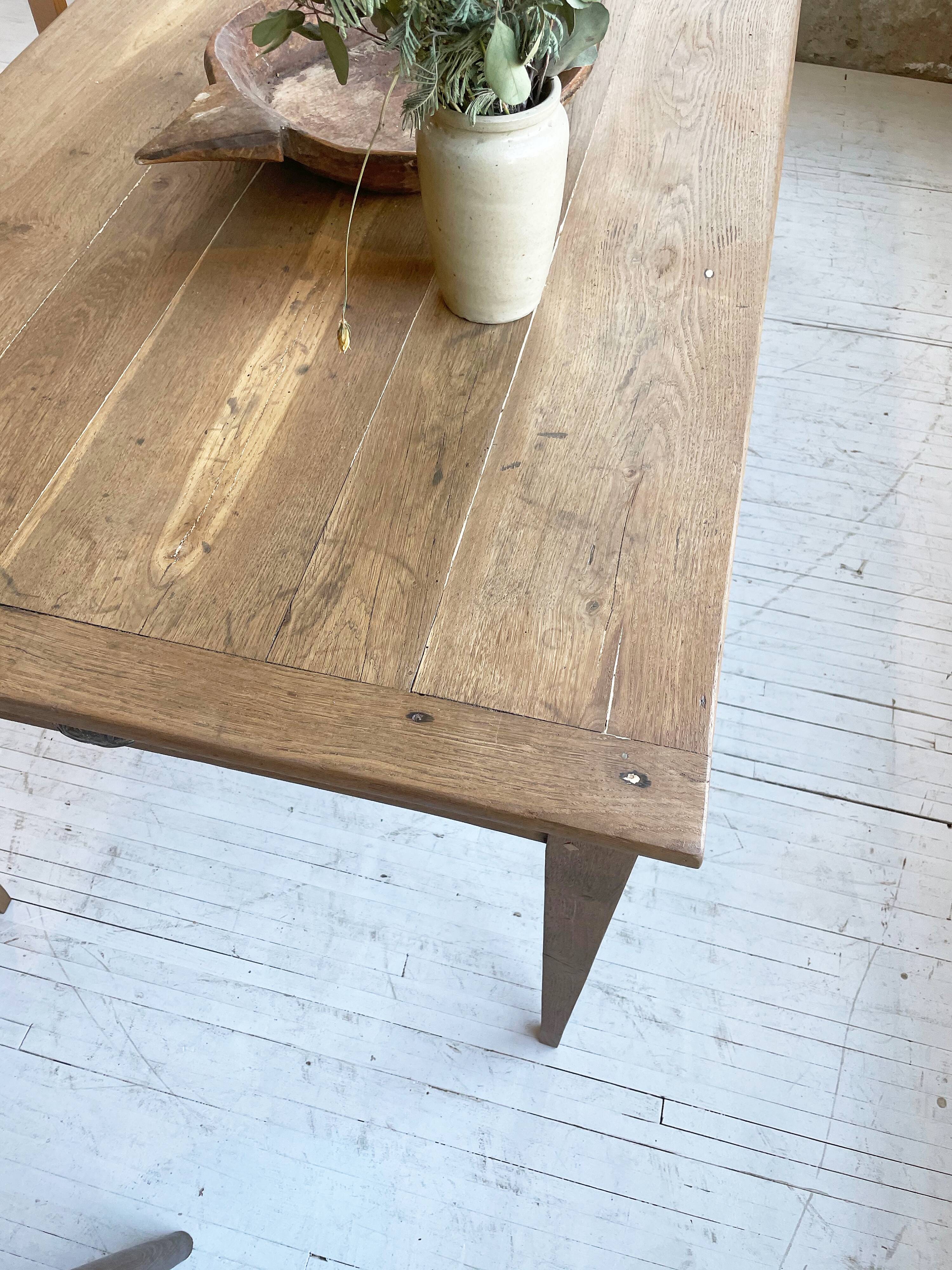 2m oak farm table