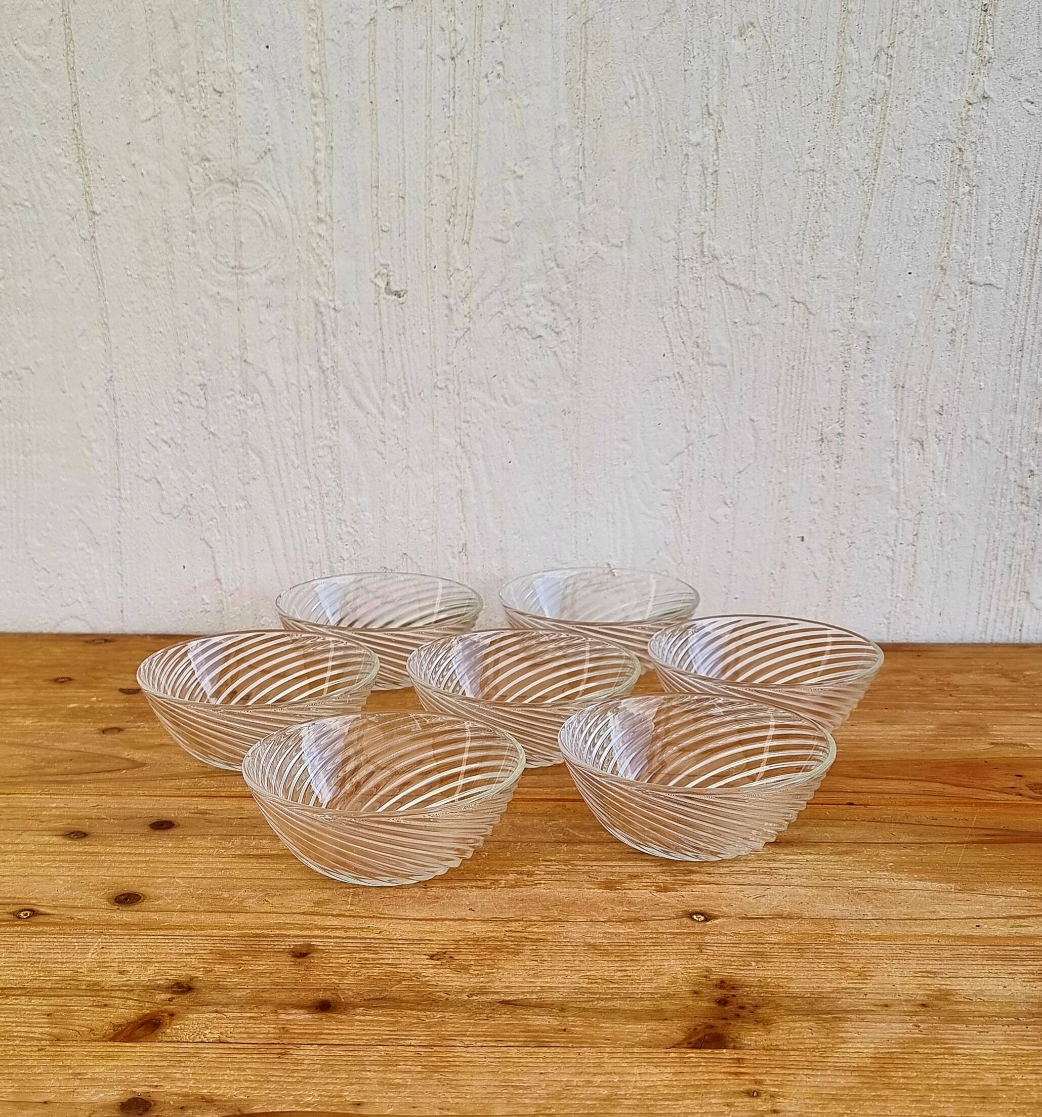 Set of 7 vintage Duralex glass bowls