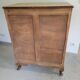 Commode anglaise haute 5 tiroirs marqueterie en ronce