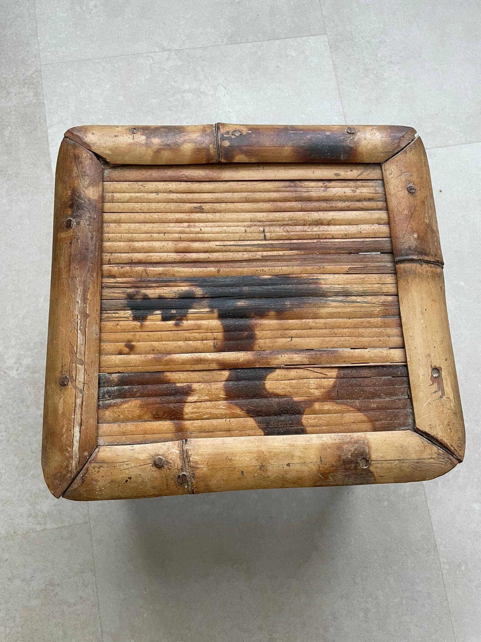 Tabouret bambou /osier vintage