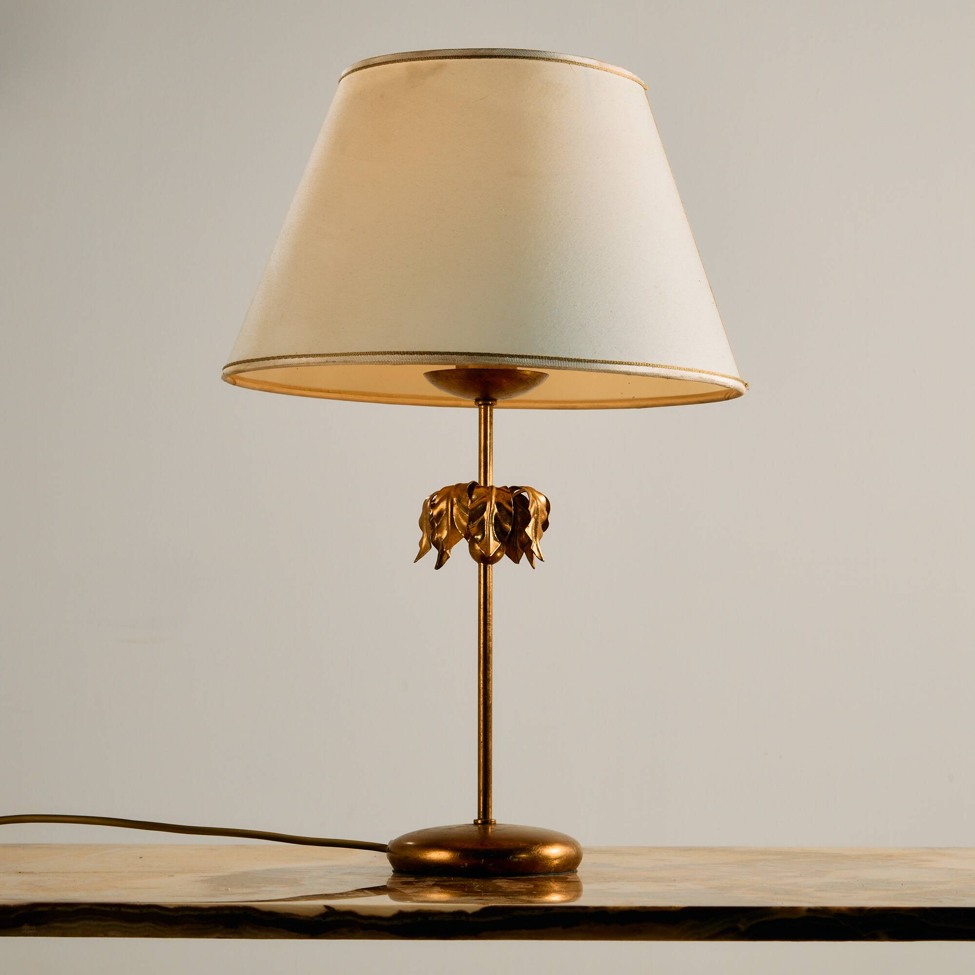 Gold-painted table lamp