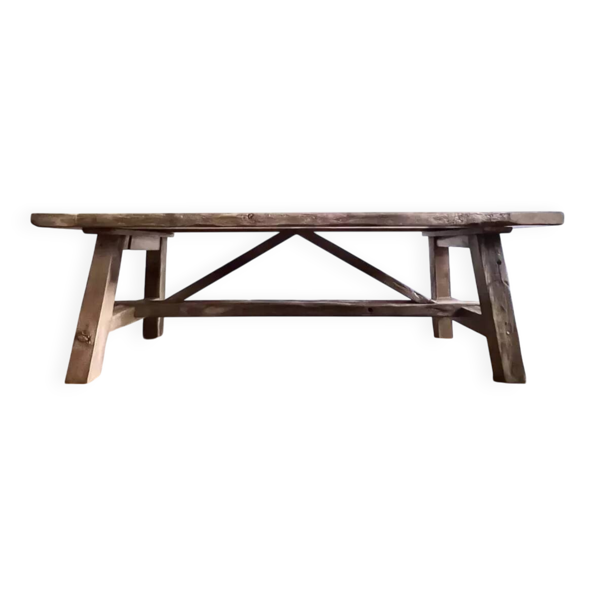 Tower Antique Oak Farmhouse Table - 300cm Long