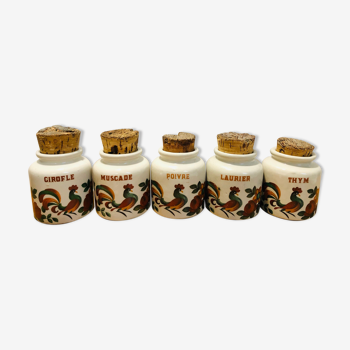 5 spice pots made in France