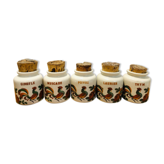5 pots à épice made in France