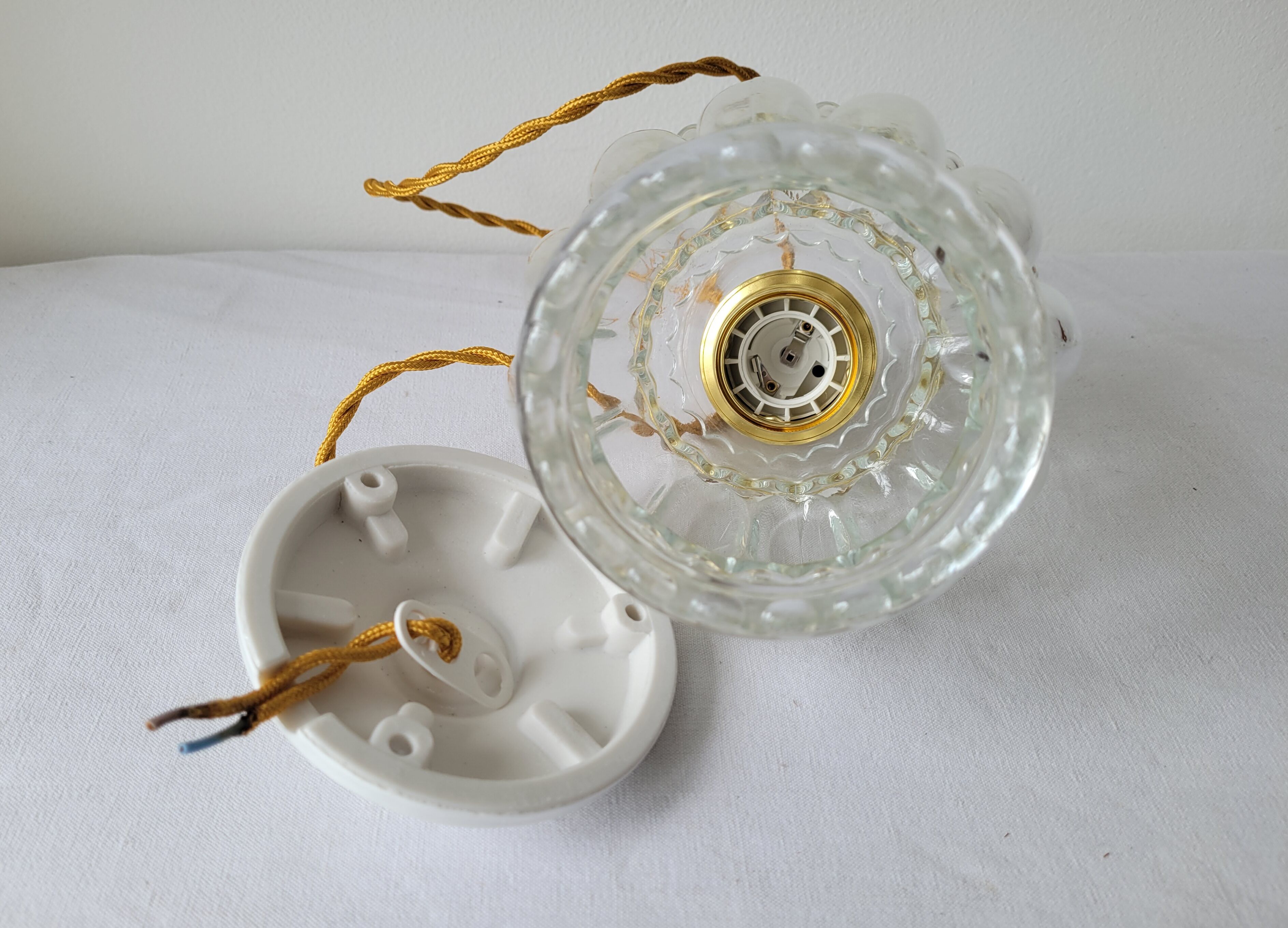Bubbles molded glass pendant lamp