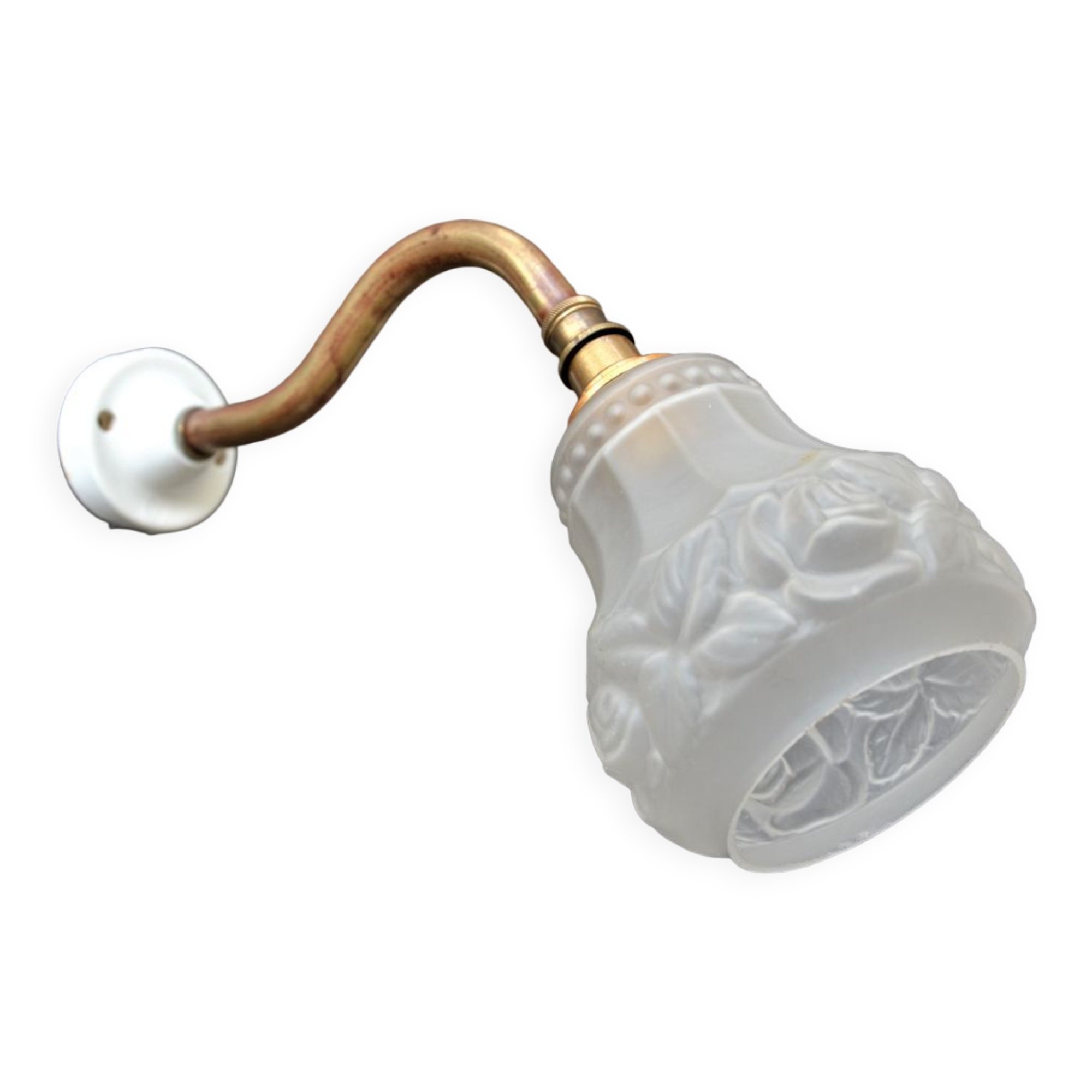 Art nouveau gooseneck wall lamp