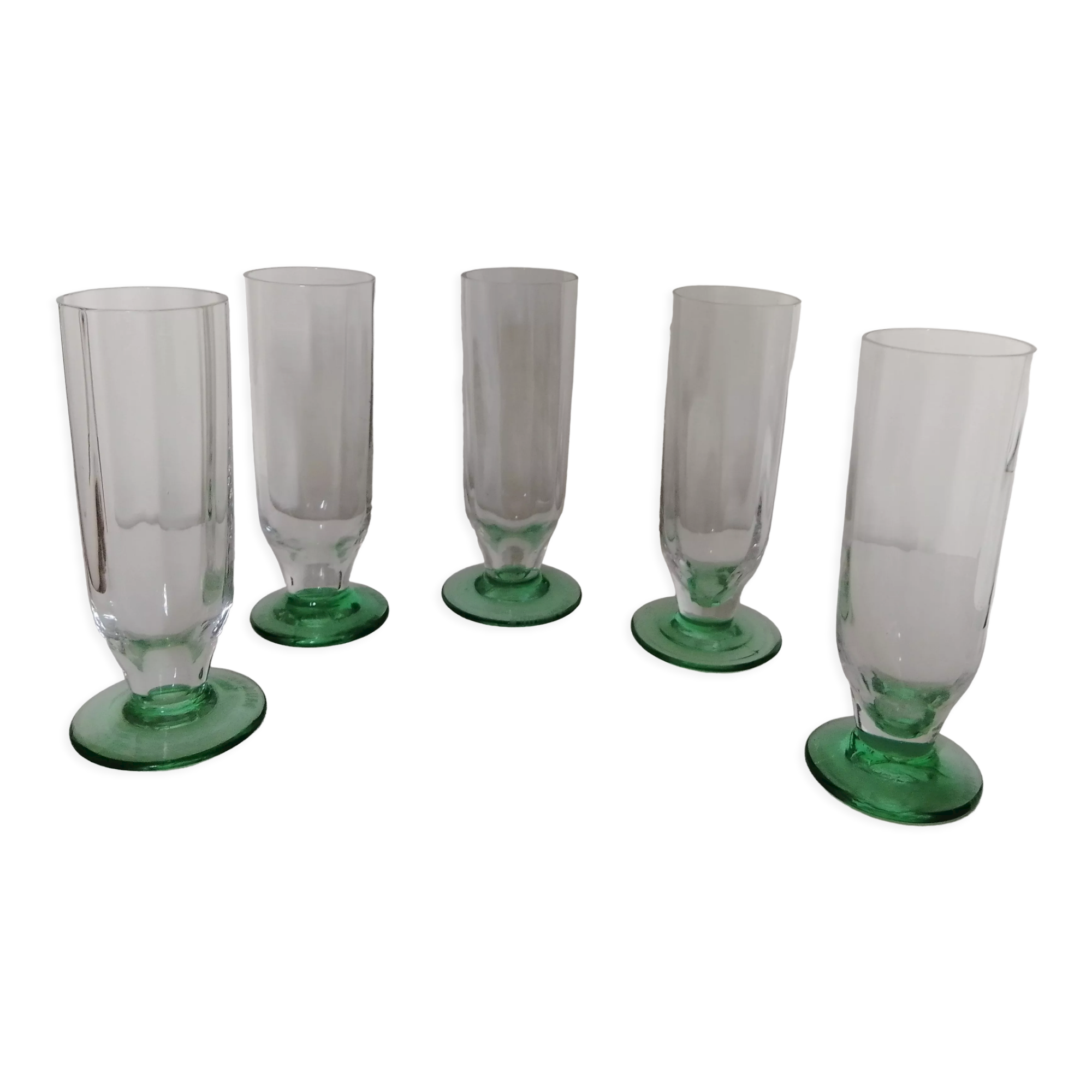 Set of 5 Daum champagne flutes