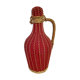 Glass bottle and rattan and scoubidou braiding 1960