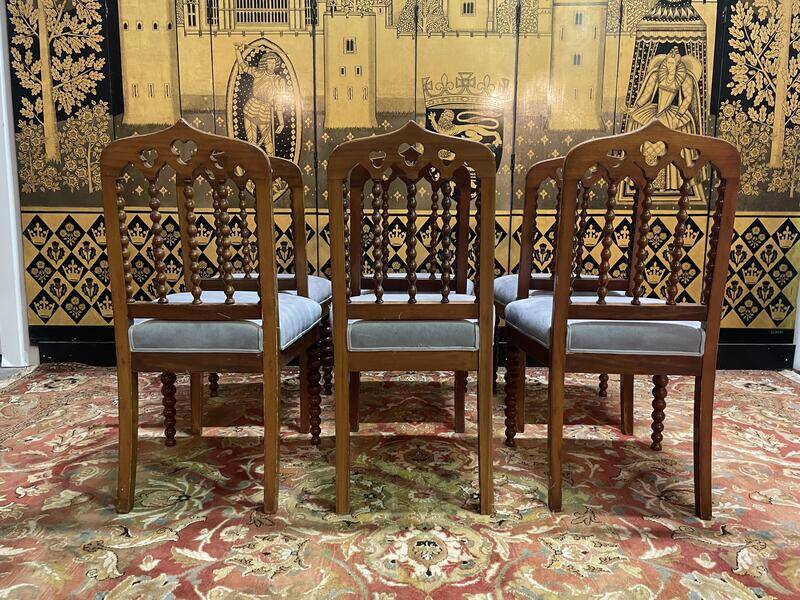 Set of 6 Restoration period "Chapelet" chairs