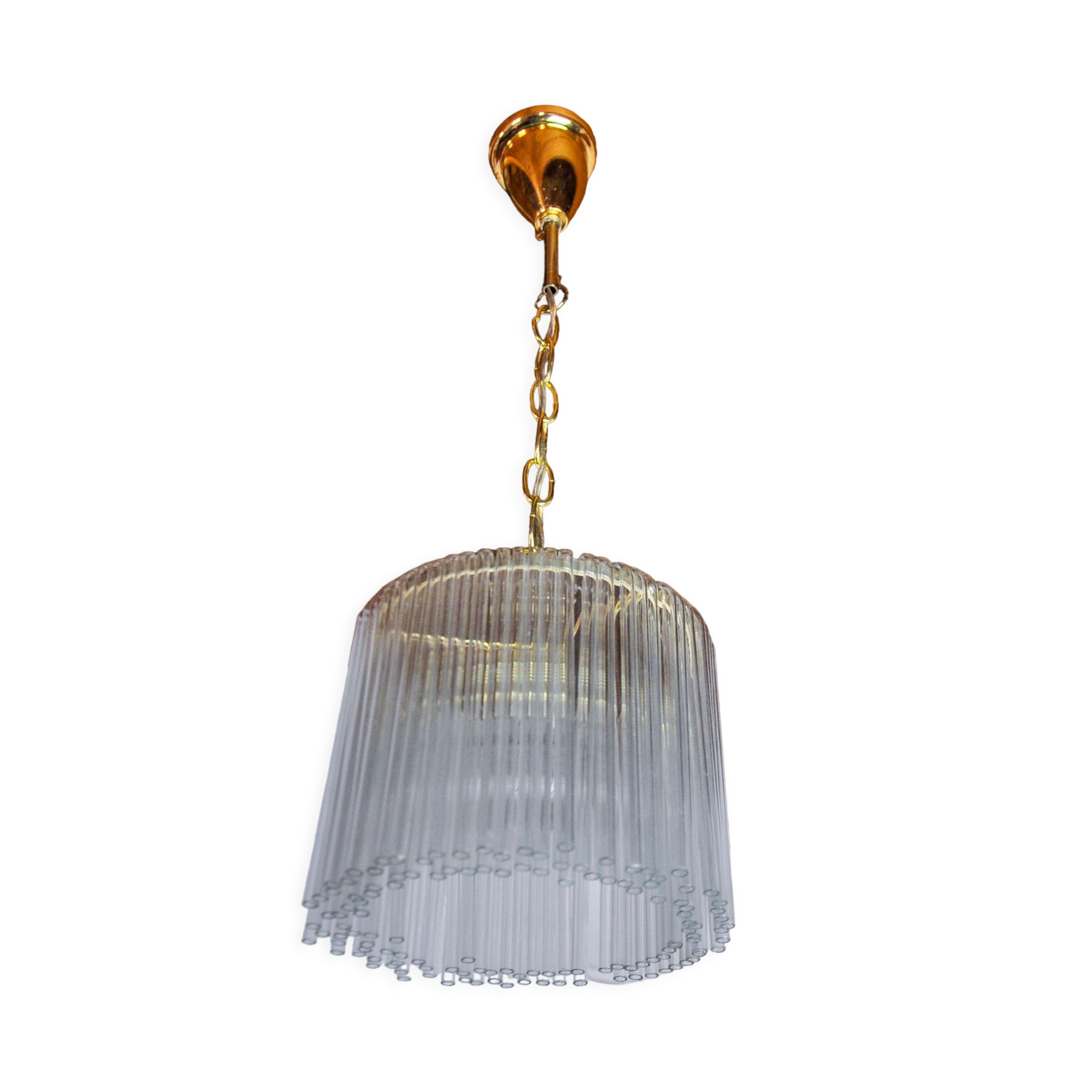 Venini pendant lamp, murano tubular glass, Italy, 1970