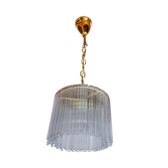 Venini pendant lamp, murano tubular glass, Italy, 1970
