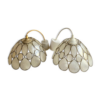 Mother-of-pearl and brass hanging open