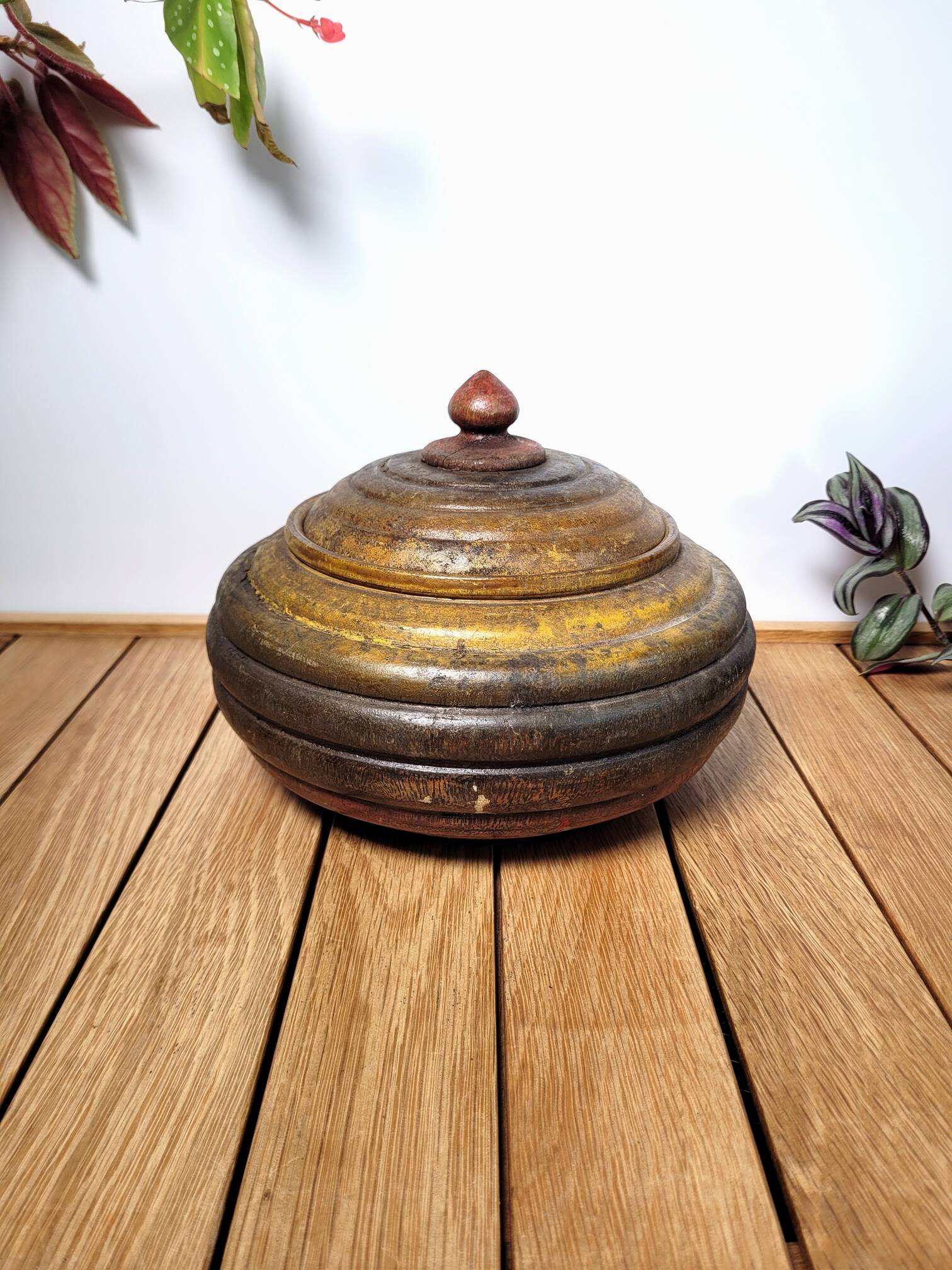 Large ethnic handcrafted wooden box