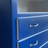 Blue and white mustache chest of drawers