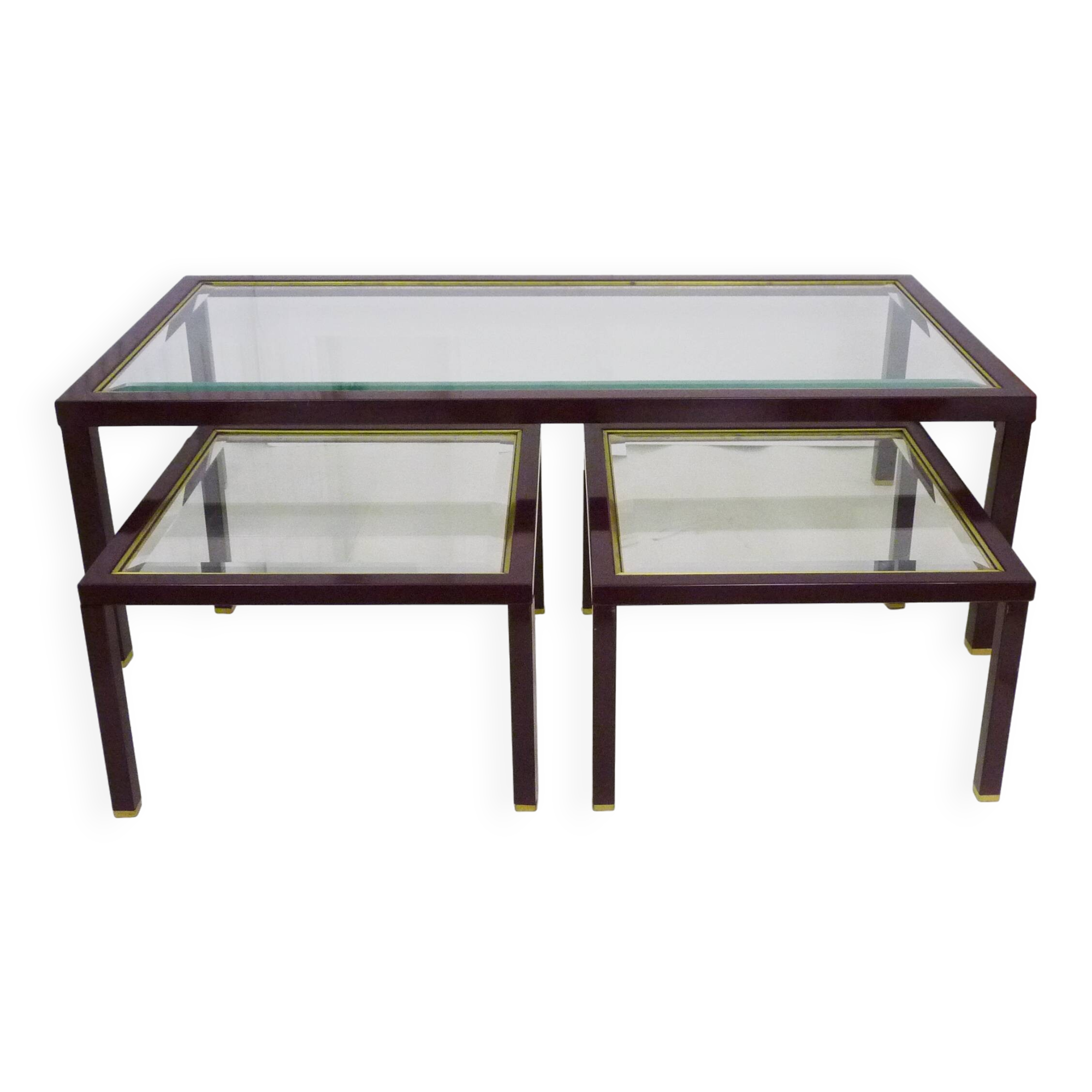 Coffee table and 2 nesting tables set in the style of Pierre Vandel, 1970s