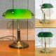 Brass and green opaline desk lamp (opaline defect)