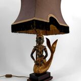 Sculptural Lamp in Bronze with double green and gold patina, Suvannamaccha