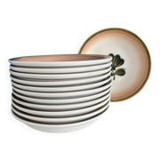 set of 6 floral deep plates Gien - vintage floral plate service KA