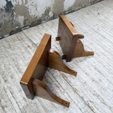 Pair of modernist constructivist wall-mounted bedside tables