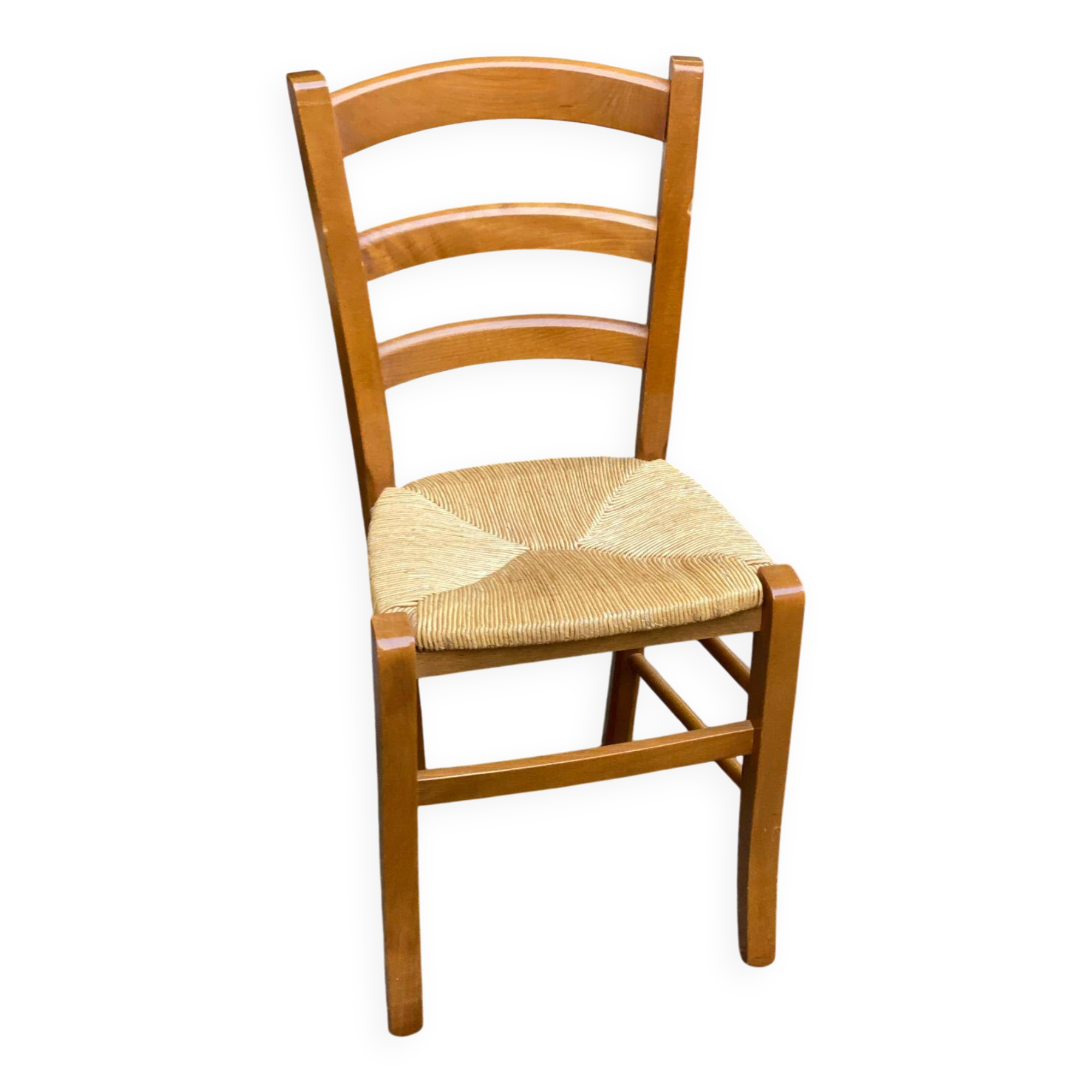 Chaise bois massif chêne et paillée Louis Philippe