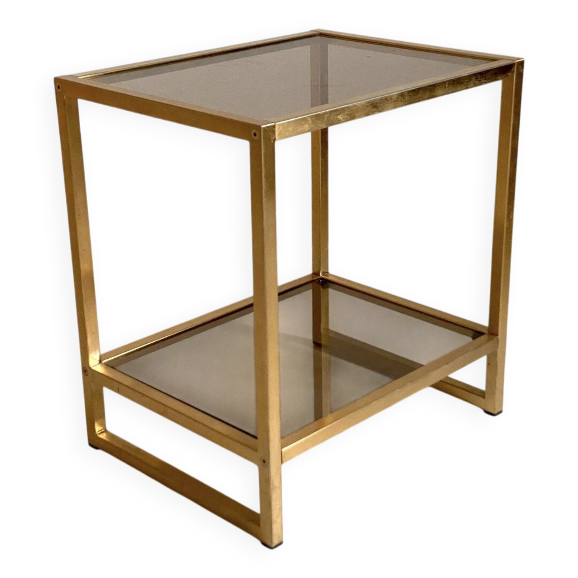 Vintage 80's gold end table