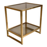 Table basse bout de canapé doré vintage 80's