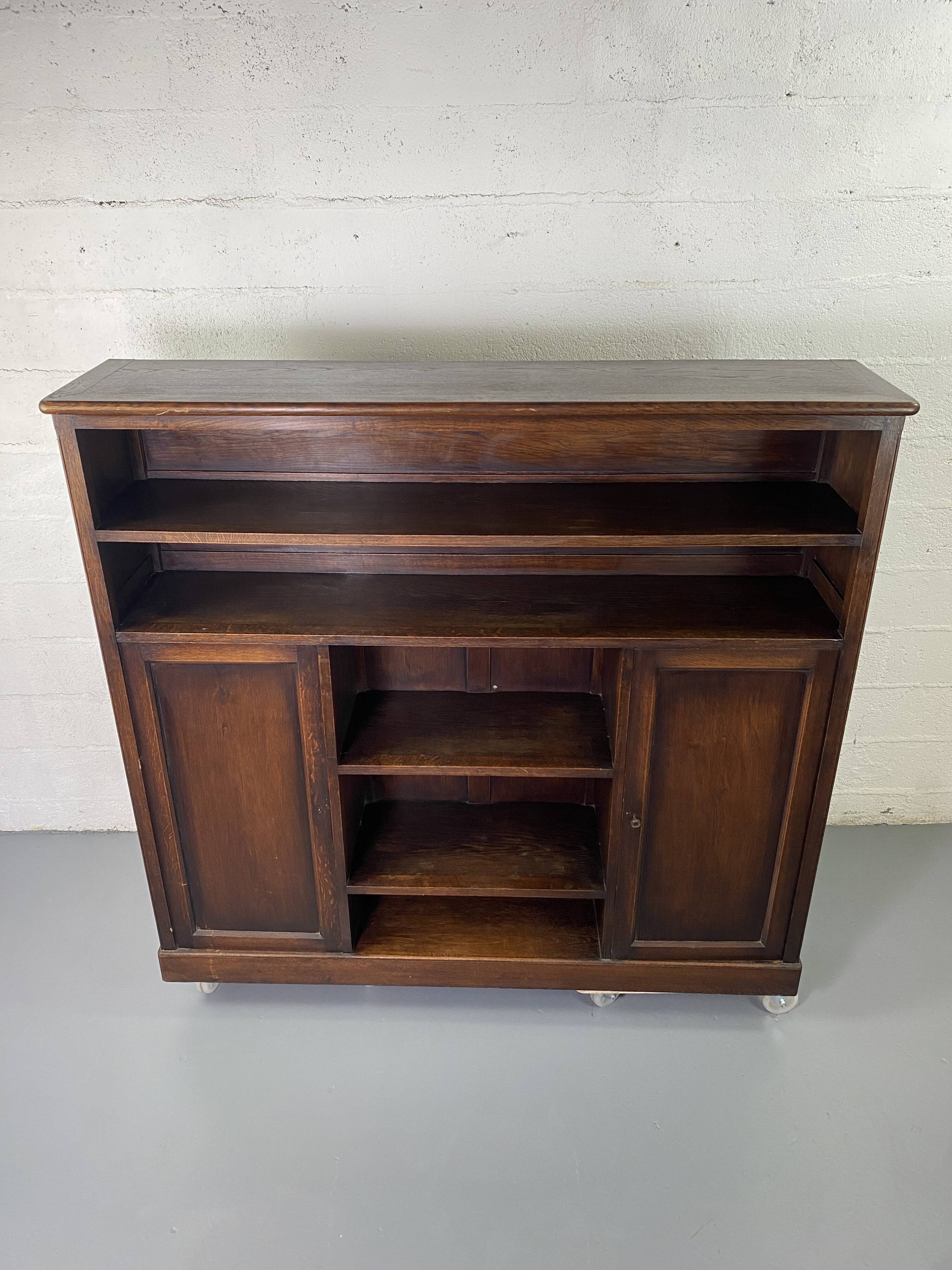 Large vintage wooden bookcase